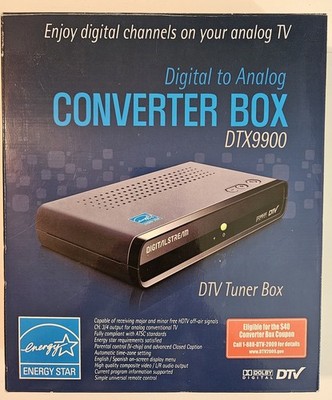 DTV Digital To Analog Converter Box DTX9900 Digital Stream With Remote.