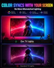 TV LED Backlight with Sensor, LED Sync Lights for TV 55-65 Inch, Smart Camera...