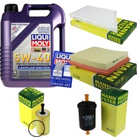 Mann Inspektionspaket 5L Liqui Moly 5W-40 FüR Peugeot 206 CC 1.6 16V 1.4I 1.1I