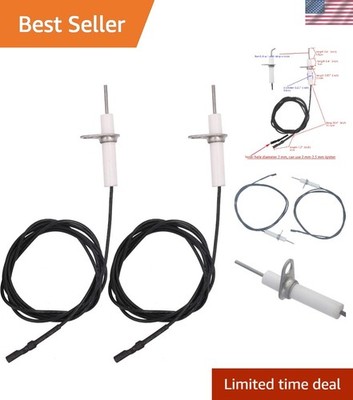 38'' DIY Bendable Ignitor Wire & Ceramic Electrode Replacement - 2Pcs Included
