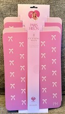 NWT Paris Hilton 4 Piece Cutting Mats Set Pink Retro Bows Non Slip BPA Free 13x9