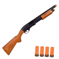 Pump Action   with Realistic Sounds and Ejecting Play Blaster Wood Grain