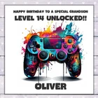 Gaming Birthday Card Personalised Grandson Son Nephew Boys Gamer BIrthday Card