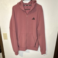 adidas Training Full Zip Hoodie Pink Women's Size S Regular Fit Long Sleeve