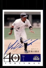 Signed Baseball Card Auto Juan Uribe 2003 Upper Deck 40-Man #739 Rockies