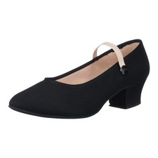 Bloch Tempo Black Canvas Mary Jane Tap Stage Dance Shoes Women's 8.5M