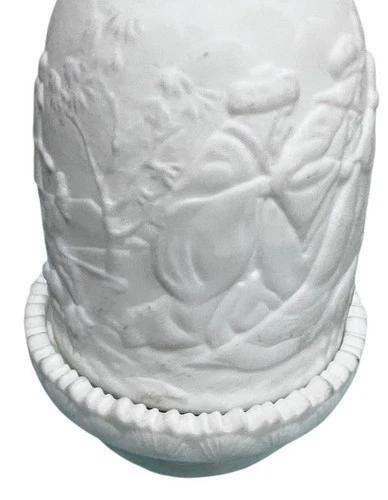 Vintage Fenton Milk Glass Nativity Fairy Lamp Christmas Religious Décor