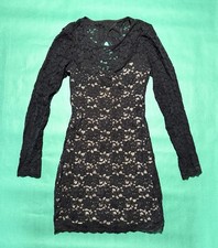 Express Maxi Dress Black, Long Sleeves, Rouging, Size Small