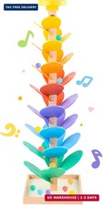 Wooden Marble Run Music Tree, Montessori Toy for Ages 3 , Marble Run Learning Ga