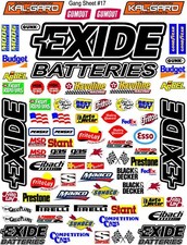 Batteries Sticker Gang SHEET 17-R/C MODEL Decal 1/12-1/10-DIE CUT-NASCAR17