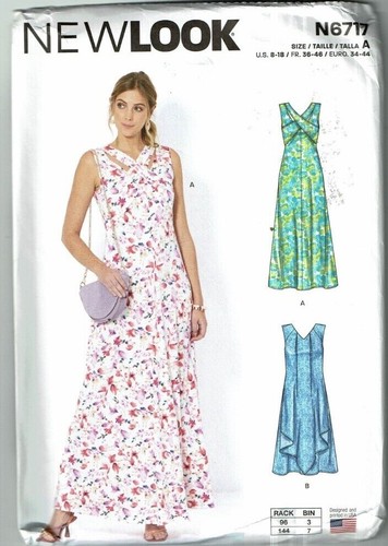 Pattern N6717 Tutorial New Look #N6717 Knit Summer Dress with Variations Pattern Size 8-18 uc ...