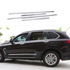 4PCS For BMW X5 X6 F15 2014-2018 Car Door Guard Molding Chrome Steel Strip Trime