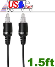 18"thin 1.5ft short TOSlink Fiber Optic/Optical Digital Audio SPDIF,S/PDIF Cable