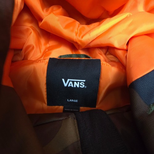 Vans Jacket Men LARGE Green camouflage cargo hooded full zip windbreaker Size L - Picture 3 of 8