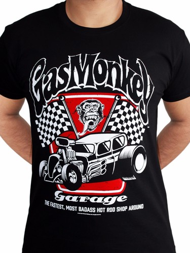 GAS Monkey Garage CAZZUTO Candele Motore Hot Rod nero con licenza da Uomo T- shirt | eBay