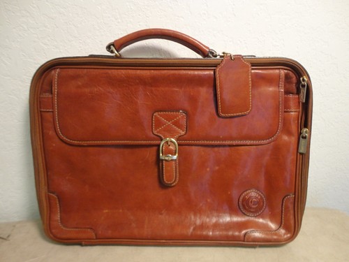 colombo series by castello classic leather laptop briefcase bag