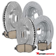 4x Front Rear Drilled Brakes Rotors Ceramic Pads For Lexus Gs300 400 430 Is300