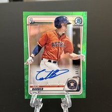 Colin Barber 2020 Bowman Chrome True Green Refractor Auto /99 Houston Astros