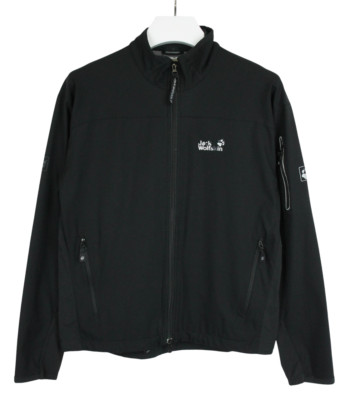 JACK WOLFSKIN Outdoor Stormlock Softshell Jacket Men's SMALL Black Full Zip Logo