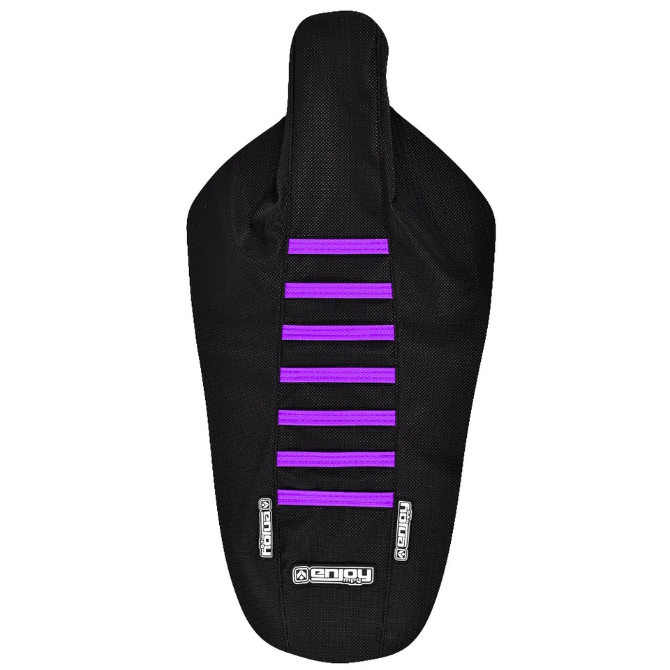 Cubierta de asiento Yamaha TTR 230 2000-2004 Enjoy MFG TODO NEGRO con costillas moradas #97 Foto 2 de 3