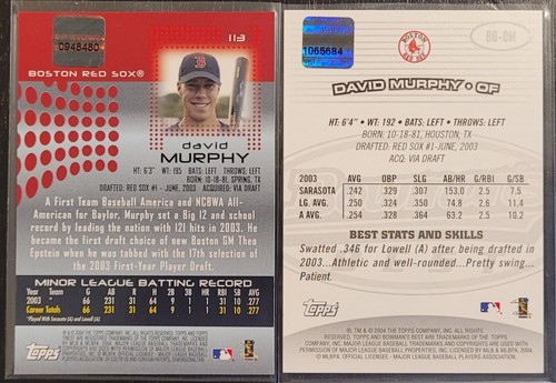 2) DAVID MURPHY 2004 Topps Finest & Bowman's Best Auto RC - Picture 2 of 2