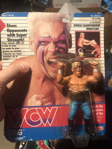 WCW Galoob Sting MOC English 1990 Vintage Wrestlin...
