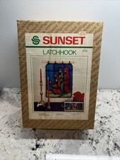 Vintage Sunset Latch Hook 8152  Wisemen In Stained Glass  Unfinished