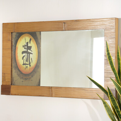 Bambusspiegel Tawau Gro Spiegel Wandspiegel Bambus Holz Schminkspiegel  Ankleide | eBay.de
