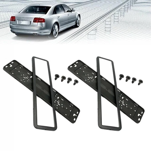 Pair European Euro Number License Plate Cover Frame Holder Mounting Bracket NEW - Bild 4 von 12