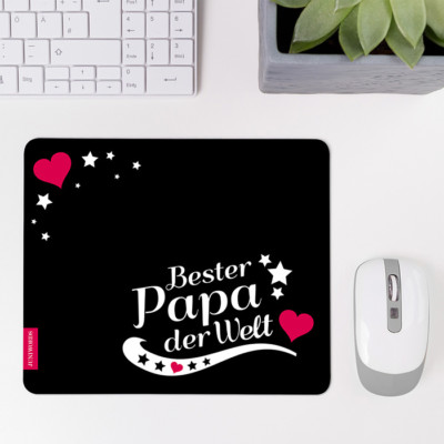 JUNIWORDS Mauspad Mousepad ''Bester Papa der Welt'' M-7 Vatertag Geburtstag 