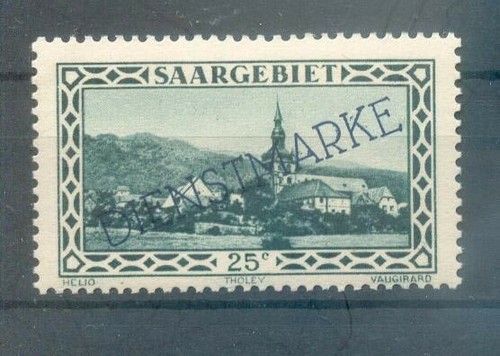 Saar Service 25XIII Abart MNH Unstamped + Gepr. Ney (70352