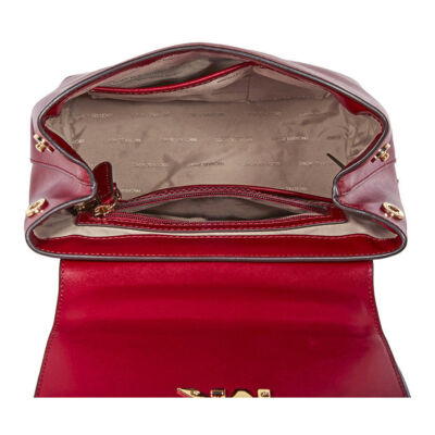 Michael Kors Mott Chain Leather Backpack Maroon / Gold for 