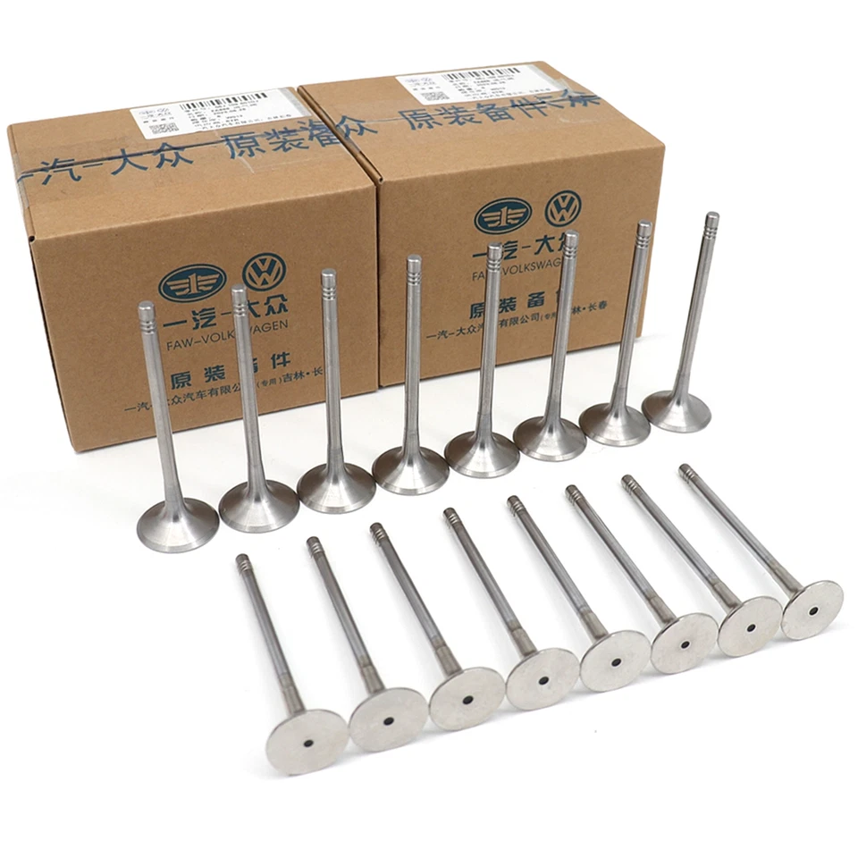 Juego de válvulas de escape de admisión de 6 mm OEM para Audi A4 A5 Q5 VW Tiguan Passat 1.8 2.0T Foto 2 de 4