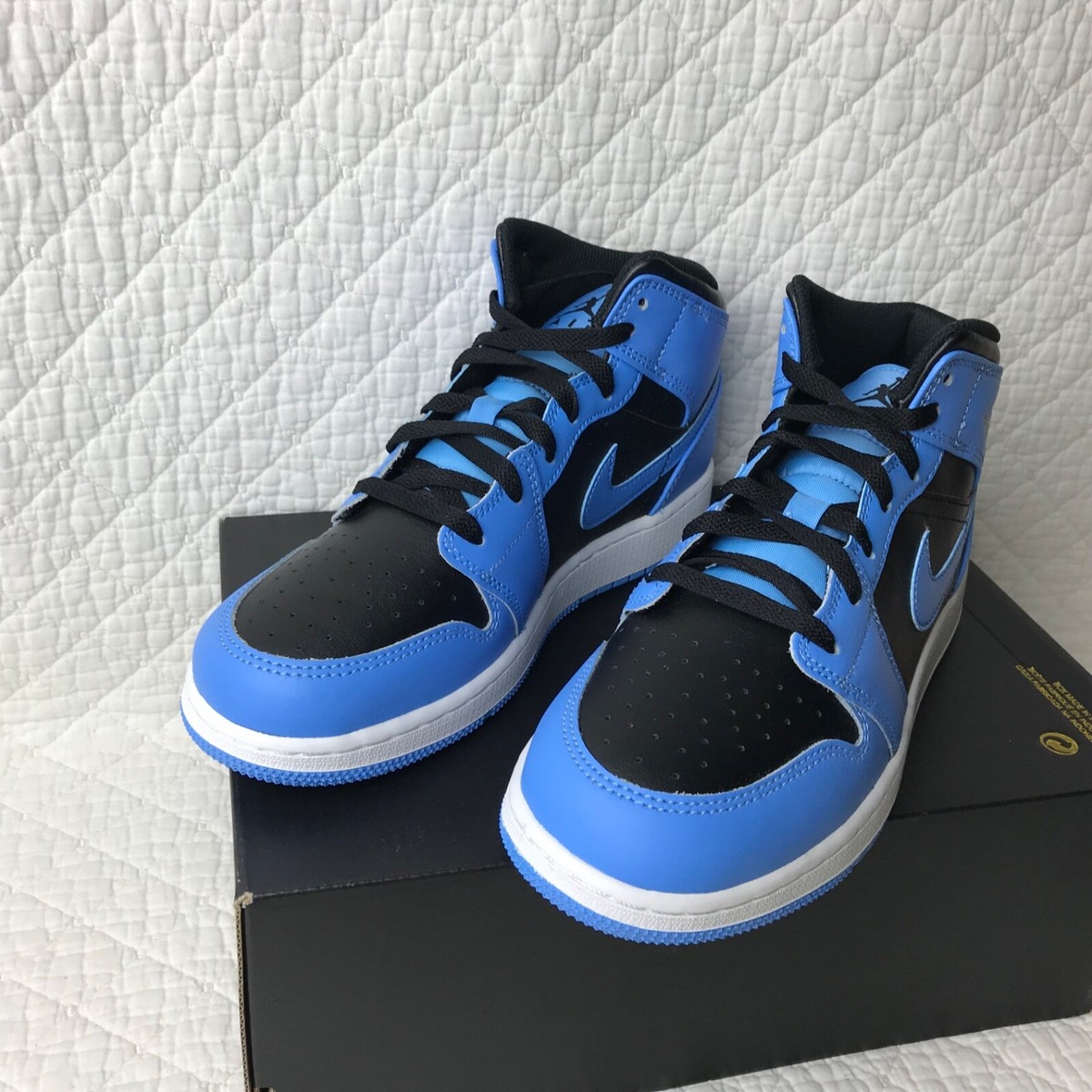 Size 7 (GS) - Jordan 1 Mid University Blue Black for sale online