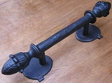 Agave Ironworks Flor Doble Pull Iron Dcor | Antique Handforged Distressed Iron