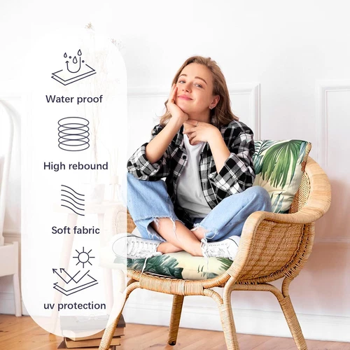 One-Piece Outdoor Chair Cushion Waterproof Sunscreen Square Patio Back Chair Mat - Picture 10 of 82