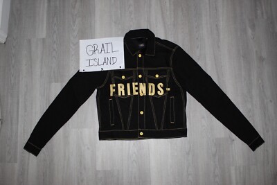NEW VLONE Gold Sample Friends Embroidered V Graphic Denim Jacket