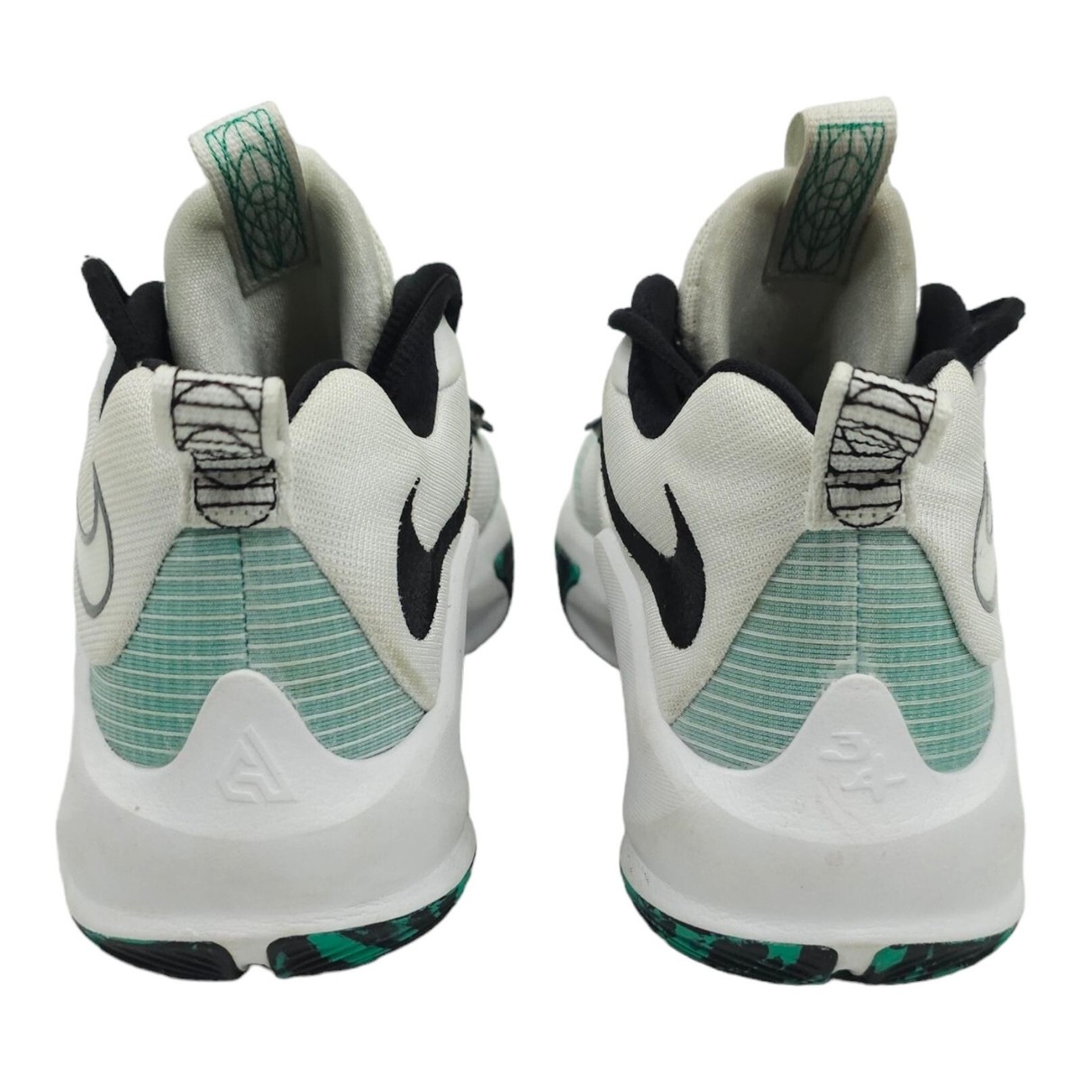 Nike Zoom Freak 3 Mens Sz 7.5 White Black Clear Emerald Green Giannis DA0694-101 Nike Zoom Freak 3 White Black Clear Emerald Teal Giannis  main image 2