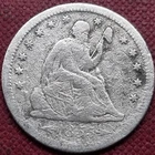 1855 S Seated Liberty Quarter 25c Circulated VG - F Details #77137