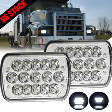 Pair 5X7 7x6 LED Headlights Hi Low Beam For International IHC 9200 9900 9400i