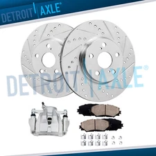 Front Drilled Rotors Right Caliper Brake Pads for 2009-19 Matrix Corolla xD Vibe