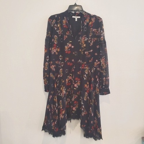 Derek Lam 10 Crosby High-Neck Printed Silk Long-Sleeve Handkerchief Dress 0 - Picture 4 of 7