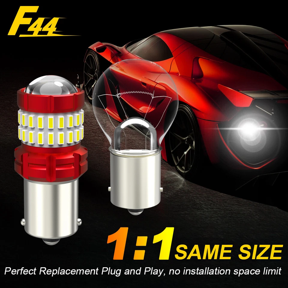 2x LED 1156 White Strobe Backup Reverse Light 6500K For Volkswagen BMW Audi - Image 4 of 4