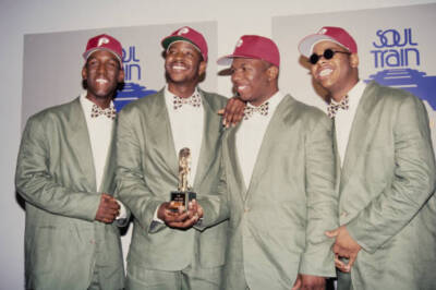 1992 R&b Soul R&B group Boyz II Men in the press room of the 6th Soul Train - 1992 ...