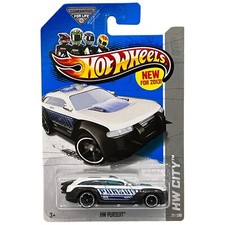 2013 Hot Wheels HW PURSUIT HW City White 20/250 Chrome & Black OH5's