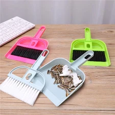 Mini Desktop & Car Broom Set Sweeper with Dustpan for Keyboard Crumb Cleanup