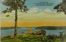Vtg Postcard Lovers Leap Lake of the Ozarks C...