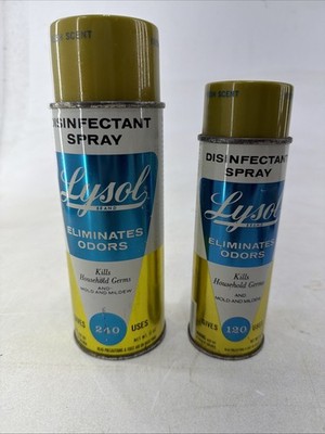 Lot Vintage Lysol Gold Regular Scent Spray 12 Oz. 6 Oz. Size Retro Advertising