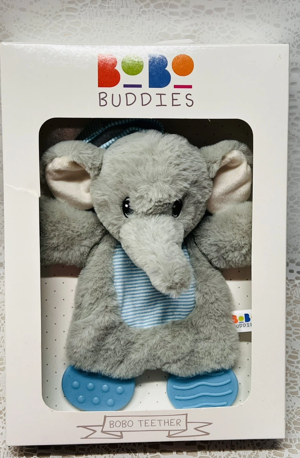 BoBo Buddies Baby Toy Edgar Elephant Teether Plush Crinkle Baby Toy NEW