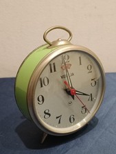 Orologio Sveglia Da Tavolo A Carica Manuale VEGLIA Colore Verde Anni 70 Vintage